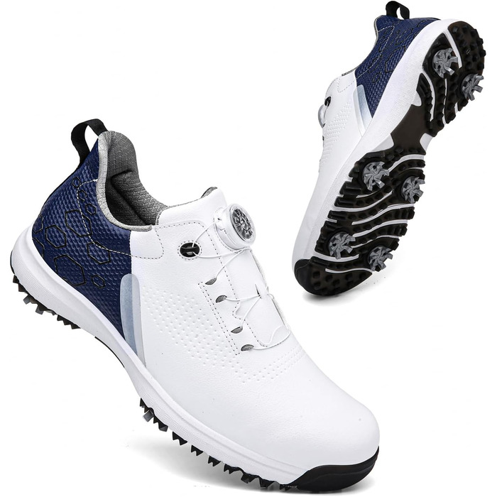 Жіночі гольф-туфлі з шипами, водонепроникні та легкі. Білий колір (41 EU, Синій)