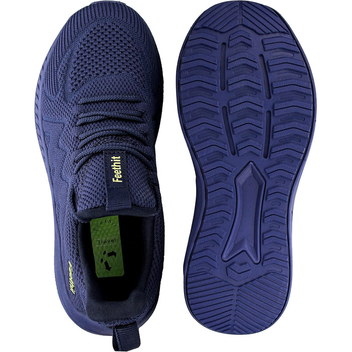 Кросівки Feethit для чоловіків: спортивні, для бігу, тенісу, фітнесу, джогінгу, ходьби. Легкі, дихаючі, повсякденні, для вуличної бігової активності. Розмір 45 EU, темно-синій.