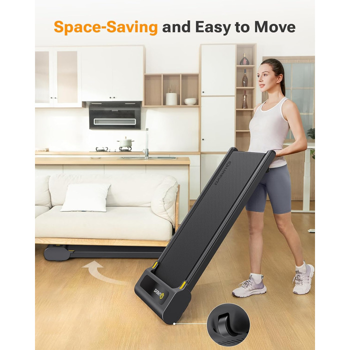 Бігова доріжка UREVO з нахилом, Walking Pad 1-6 км/год, для дому та офісу, з пультом ДУ та LED-дисплеєм, велика бігова зона