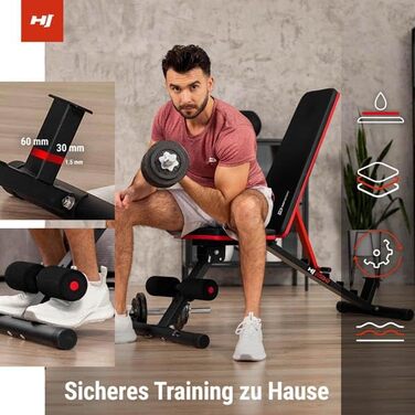 Складана тренувальна лава Hop-Sport HS-2050HB, регульована, до 160 кг, універсальна для дому