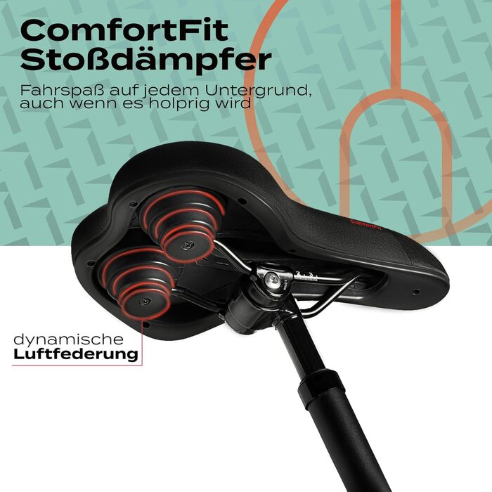 Велосипедне сідло Impact ComfortFit з гелем та піною пам'яті, ергономічне, динамічна амортизація, для чоловіків і жінок, комфортне міське