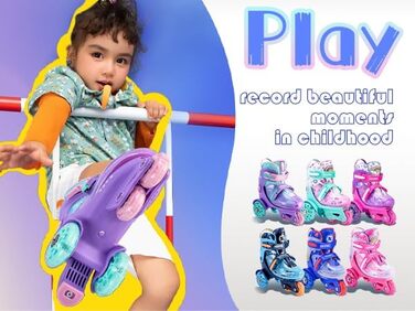 Роликові ковзани SULIFEEL для дітей, регульовані, з підсвічуванням, для дівчаток та хлопчиків, розмір S (29-32 EU)