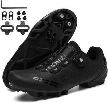 Велотуфлі для чоловіків та жінок XXXX MTB, Radsportschuhe, Mountainbike, кросівки, дихаючі, для активного відпочинку, велосипедні, Spin MTB, 36-47 EU, білий (39 EU, чорний)