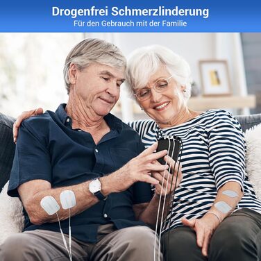 Пристрій TENS/EMS Comfytemp K6106 з 4 каналами та 8 електродами для терапії болю та масажу, 24 режими, 10 електродів