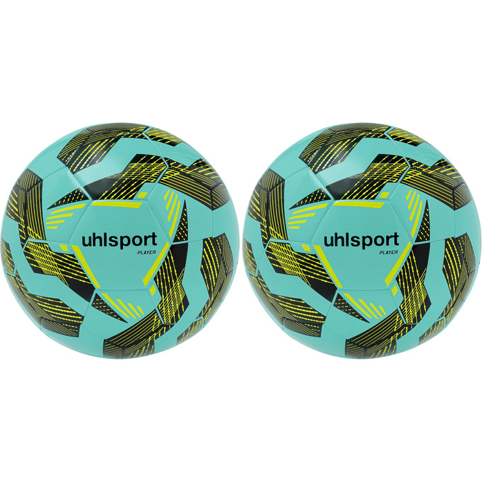 М'яч для футболу Uhlsport Player (5 шт. у наборі, зелений/чорний/флуоресцентно-жовтий)