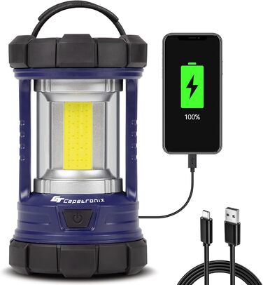 Ліхтар кемпінговий LED, 3200LM, Power Bank 4600mAh, 5 режимів, регулювання яскравості, Navy Blue