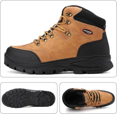 Чоловічі зимові черевики AX BOXING: утеплені, трекінгові, для хайкінгу, антиковзання, теплі снігові черевики, 41-46 EU (темно-жовтий, 46 EU)