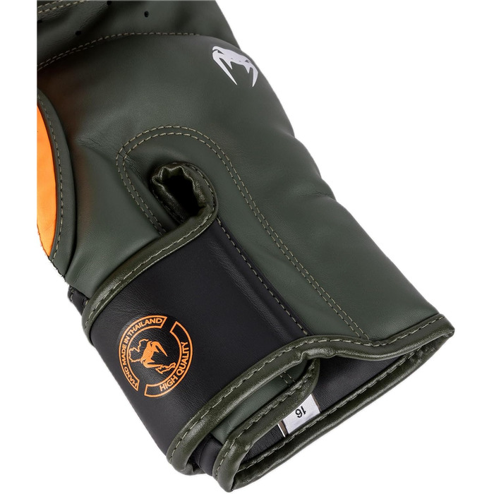 Боксерські рукавички Venum Elite (Чорний, Срібний, Хакі, 10 Oz)