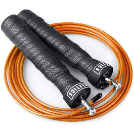 Стрибкове канат Joyletics Springseil Speed Rope Fitness Premium з електронною книгою. Професійні підшипники та регульована довжина. У комплекті: чохол та запасний канат (помаранчевий)
