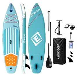 Надувний SUP-борд Extra Breites: Дошка для Stand-Up Paddle з фіном, ручним насосом, для подорожей (Смуга м'яти)