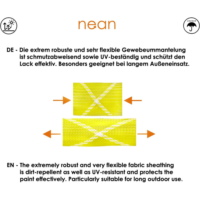 Замки для велосипеда Nean: надійний захист з цифровим кодом та міцною обмоткою, 6x6x900 мм (жовтий)