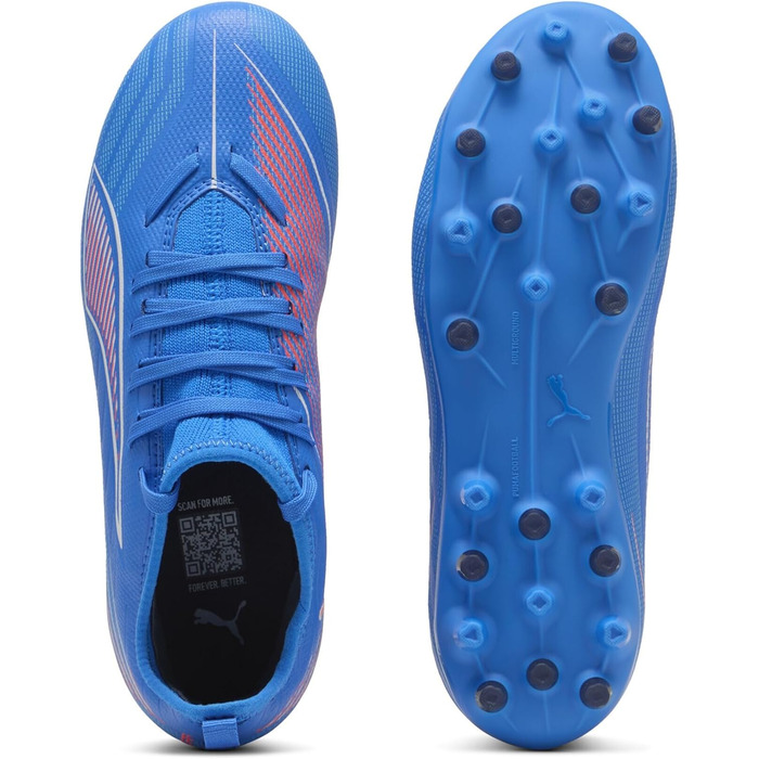 Дитячі футбольні бутси Puma Ultra 6 Match Mg Jr - блакитно-біло-червоні, 35 EU