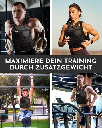 Вага для тренувань Neolymp – Унісекс вага для тіла – Жилет-платформа з кишенею – Не ковзає – Дихаючий та регульований – Обладнання для калістеніки – Вага для дому та тренажерного залу