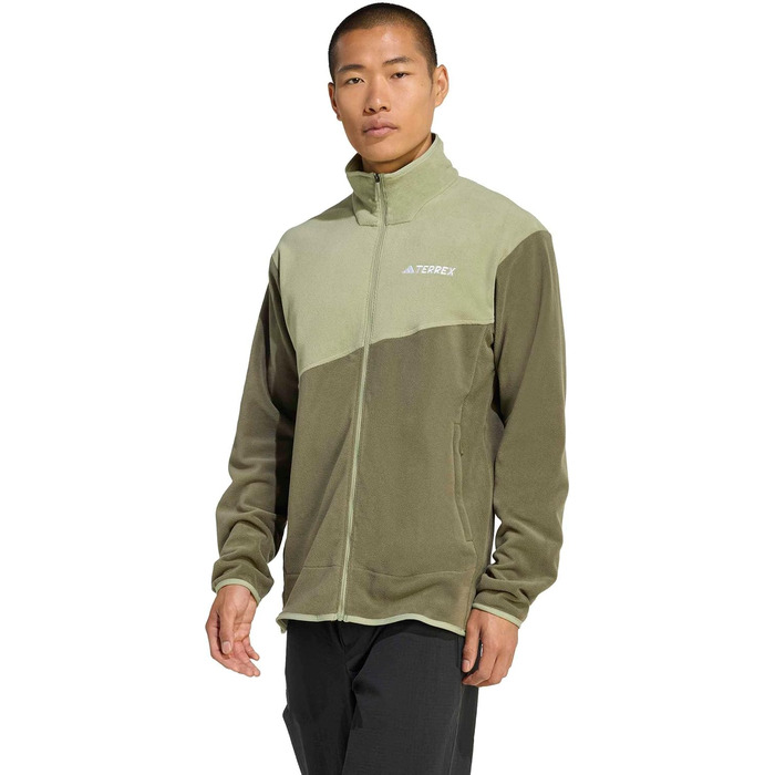 Чоловіча флісова куртка-світшот adidas Terrex Multi Fu Zip Fleece Jacket, Olive Strata/Tent Green, розмір L