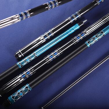 Більярдний кий 58 дюймів з фібергласу, професійний, низька дефлекція, 13 мм наконечник, модель S