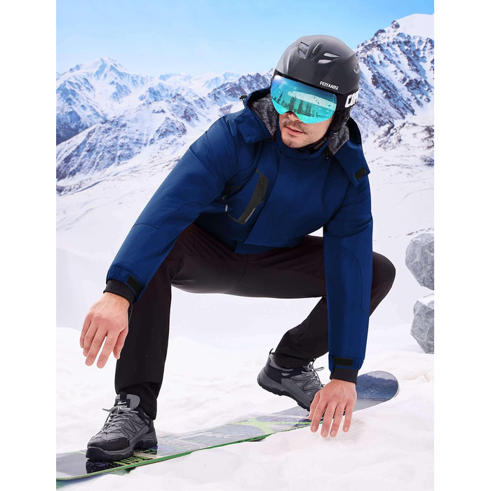 Водонепроникна зимова куртка WULFUL для чоловіків - тепла, вітрозахисна, синього кольору