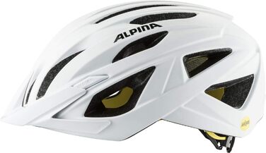 Велошолом ALPINA Delft MIPS для дорослих, білий матовий, 55-59 см, з антимоскітною сіткою, легкий, безпечний, регульований