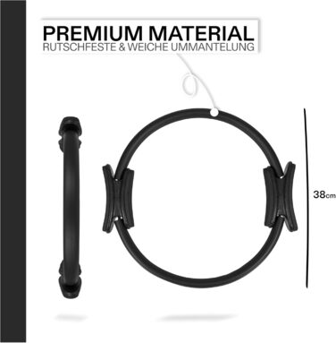 Pilates Ring CORE™ Ø38 см: Стабілізатор для пресу, ніг та рук, чорний (MYTHOS BLACK), з м'якою піною