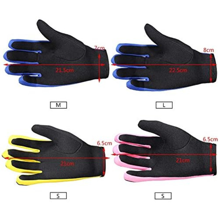 Рукавички для дайвінгу, снорклінгу та каякінгу: пара, 3 кольори, неопренові, 5 пальців, для водних видів спорту (M, темно-синій)