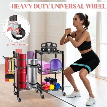 Стійка для гантелей та обладнання для фітнесу - 3 яруси, міцна сталева конструкція, 91.5 x 30 x 82.5 см, до 120 кг