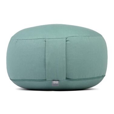 Подушка для медитації Bodhi Rondo ECO | Подушка для йоги з органічною гречаною лузгою | Чохол 100% бавовна, знімний, з ручкою | Висота 20 см, мінерально-синій колір