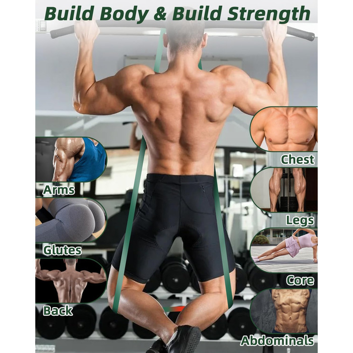 Набір еластичних стрічок FAOKZE для фітнесу, йоги, стрейчингу та силових тренувань (5 шт.)