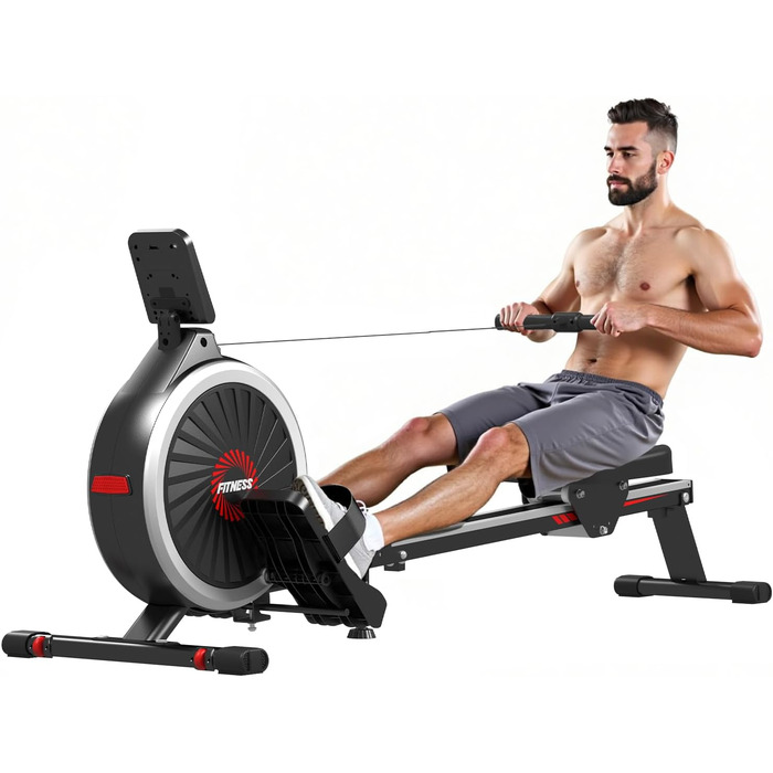 Гребний тренажер Dskeuzeew для дому, складний, 16 рівнів опору, магнітний, до 160 кг, Slide-Rails