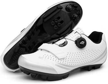 Кросівки для їзди на велосипеді MTB: чоловічі та жіночі, для шосе та гірського велосипеда, SPD, білі, 43 EU
