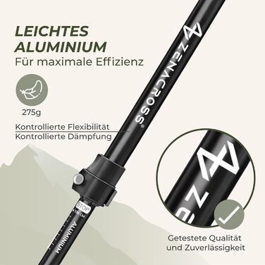 Телескопічні палиці для скандинавської ходьби та трекінгу Nordic Walking, ультралегкі, з натуральними корковими ручками, алюміній