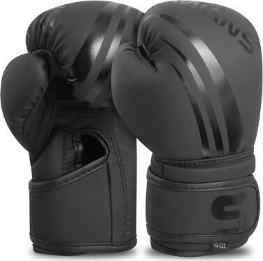 Боксерські рукавички для дітей Sawans: тренування, MMA, кікбоксинг, муай-тай, 6 унцій, чорний колір