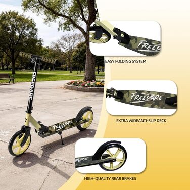 Самокат FREEDARE Cityroller для дітей та дорослих, складаний, колеса 200 мм, до 100 кг (Камуфляж)