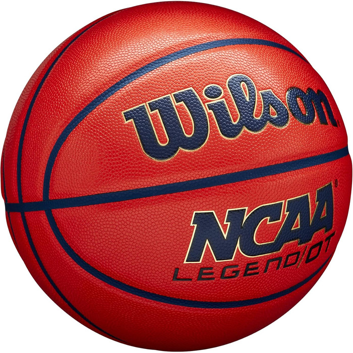 Баскетбольний м'яч Wilson NCAA Legend OT для гри в залі та на вулиці (Помаранчевий/Морський блакитний, Size 7, 29.5 дюймів)