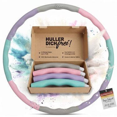 Hula Hoop обруч для схуднення, фітнес для дорослих та дітей, 104 см, 1.3 кг, пастельний