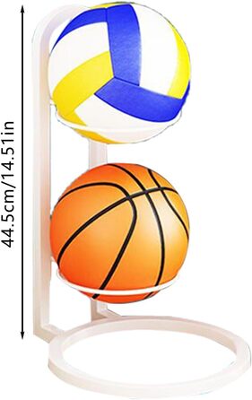 Стенд для м'ячів: баскетбол, футбол, волейбол, металевий, 2 яруси, білий