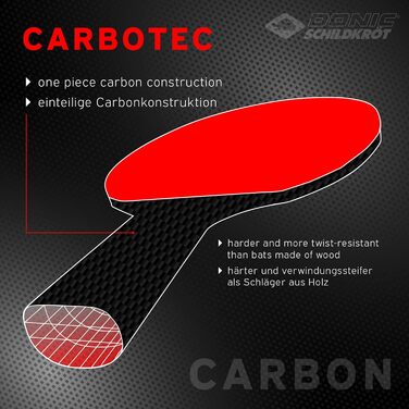 Настільна ракетка Donic-Schildkröt CarboTec 7000, 100% карбон, з чохлом, цільна конструкція, чорна