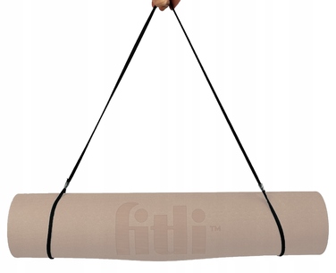 Фітнес-килимок Fitli протиковзкий, бежевий, TPE, 183x61 см