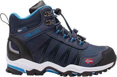 Дитячі трекінгові черевики Trolltunga Hiker Mid від Trollkids (28 EU, Темно-синій)