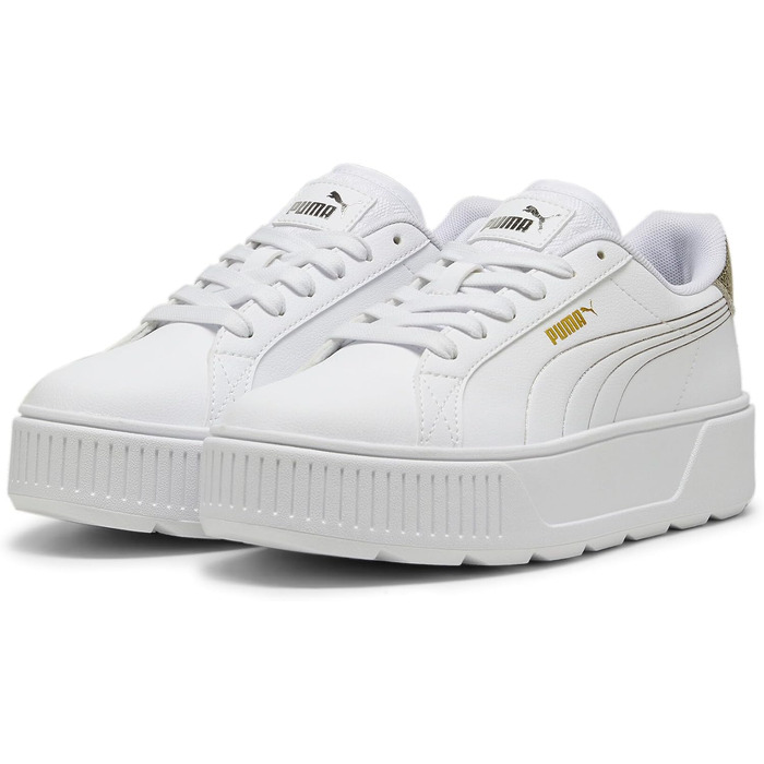 Жіночі кросівки Puma Karmen L біло-сріблясті з золотистими деталями, розмір 38.5 EU