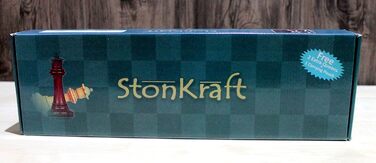 Складана вінілова шахівниця StonKraft 46х46 см з пластиковими фігурами та додатковими ферзями, чорна
