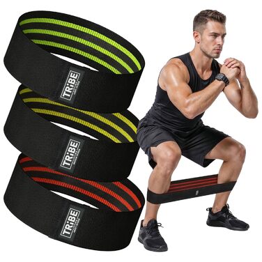 Гумові еспандери для фітнесу (жовтий, зелений, червоний) - Resistance Bands для ніг, сідниць, спорту (чоловічі, жіночі)