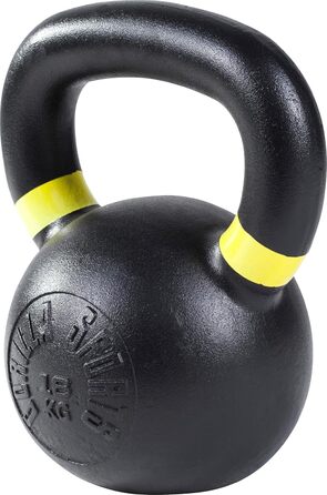 Кулегантеля GORILLA SPORTS із чавуну 4–32 кг, чорна з маркуванням, для кросфіту, фітнесу та силових тренувань