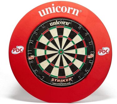 Дартс-мішень UNICORN Striker з обідком, універсальна, червона