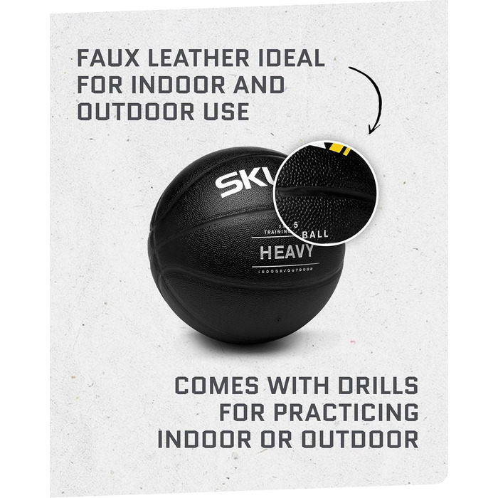 Тренувальний баскетбольний м'яч SKLZ Control для покращення дриблінгу і контролю м'яча, важкий, чорний