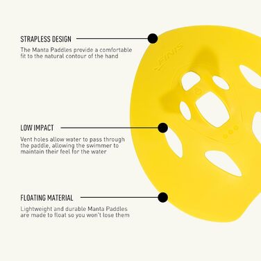 Лопатки для плавання Finis Manta, тренувальні, пластикові