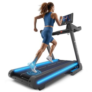 Біговий тренажер Sportstech sTread Pro/Lite – складаний, до 20 км/год, нахил 12%, вантажопідйомність 150 кг, LED-дисплей, сумісність з додатком, тихий 7PS двигун, велика бігова поверхня (sTread Pro 10.1')