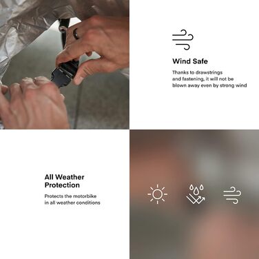 Чохол для мотоцикла REBELHORN Cover II Top Box - міцний поліестер, захист від крадіжки, чорний S