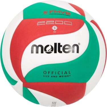 Тренувальний м'яч Molten V5M2200 білий/зелений/червоний, розмір 5