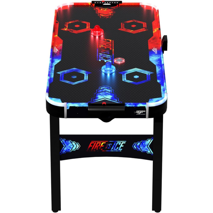 Airhockey Carromco Fire & Ice: Ігровий стіл з LED-підсвічуванням та електронним підрахунком очок