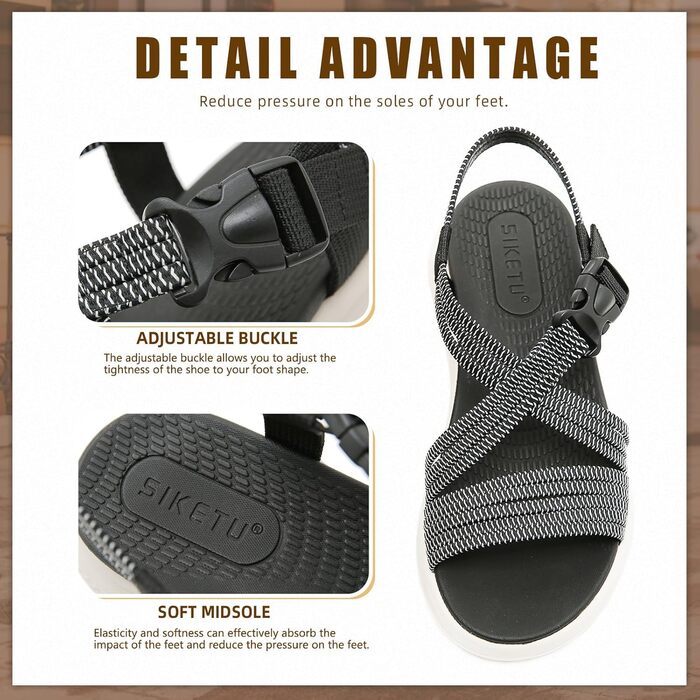 Сандалі жіночі літні зручні легкі чорні (39 EU) з ортопедичною м'якою устілкою для відпочинку та прогулянок