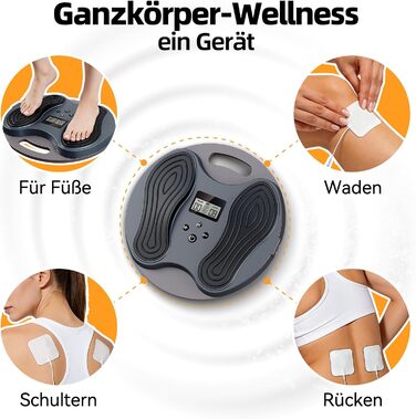 Масажер для ніг Medic Durchblutungsstimulator – EMS/TENS масаж, для нейропатії, фасціїту, м'язової втоми та болю, з 4 електродами